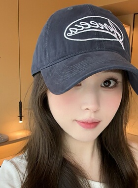藏青色博主同款休闲棒球帽男女