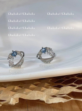 Chakoko小众精致蓝色星球耳钉