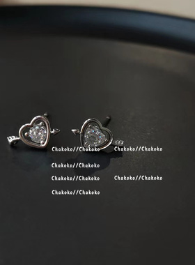 ChakokoS925银针简约一箭穿心耳钉