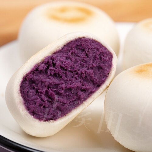 古溪田紫薯芋泥饼无糖精糕点食品孕妇控糖代餐饱腹解馋零食 - 图2