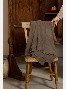 Say Ya【自在】自然风干纹羊绒大围巾披肩/微褶