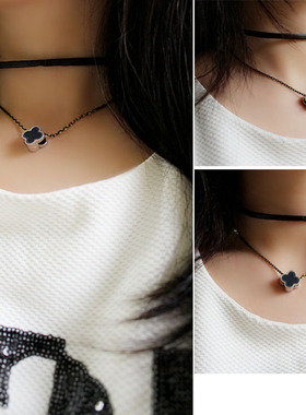 日韩风黑色短款学生项圈脖子饰品