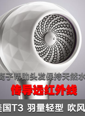 美国t3天玺羽量2恒温吹风机