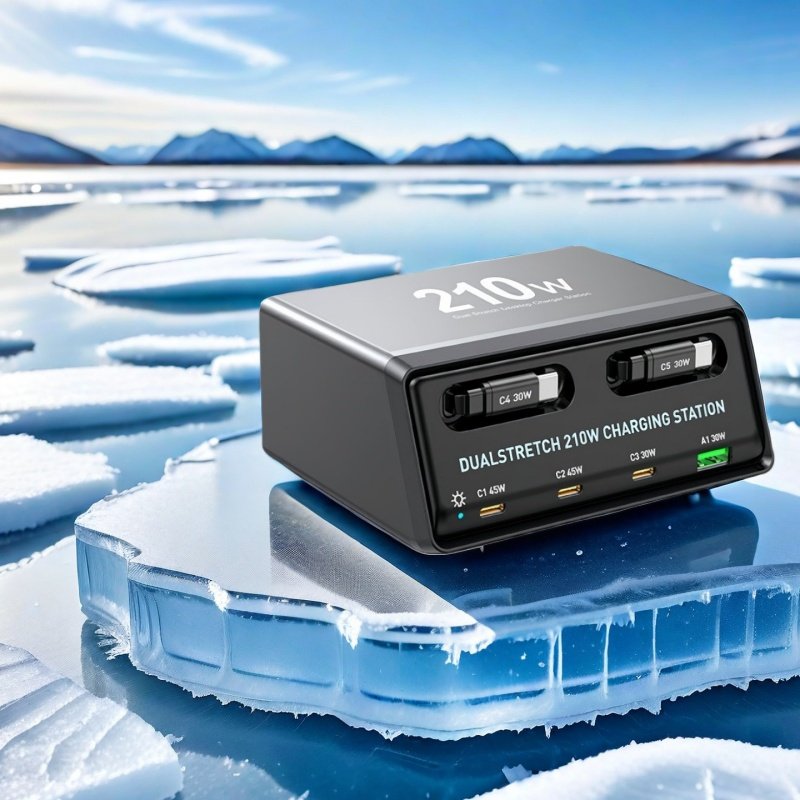 桌面充电站氮化镓充电器自带伸缩线快充适用苹果17iPhone华为手机,淘宝优惠券,粉丝福利购,淘宝优惠卷