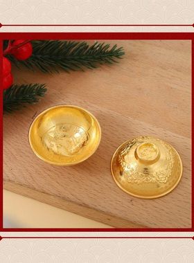 抓周金碗高级感摆件摆饰宝宝合金