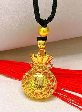 爆款工厂现货镂空福字吊坠仿沙金