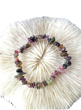 水晶碎石手链 碧玺海蓝宝 石榴石清新碎石手链手串 多色可选