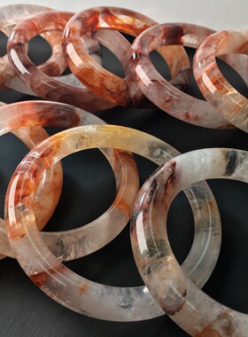 水晶未镶嵌民族风天然红黄胶