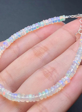 仙女星云宝石级欧泊手串女士手串小清新宝石手链澳宝