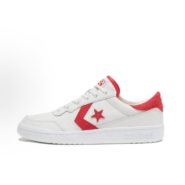 Converse Comfortable and versatile non-slip wear-resistant casual low-top shoes for men and women, white and red A10348C