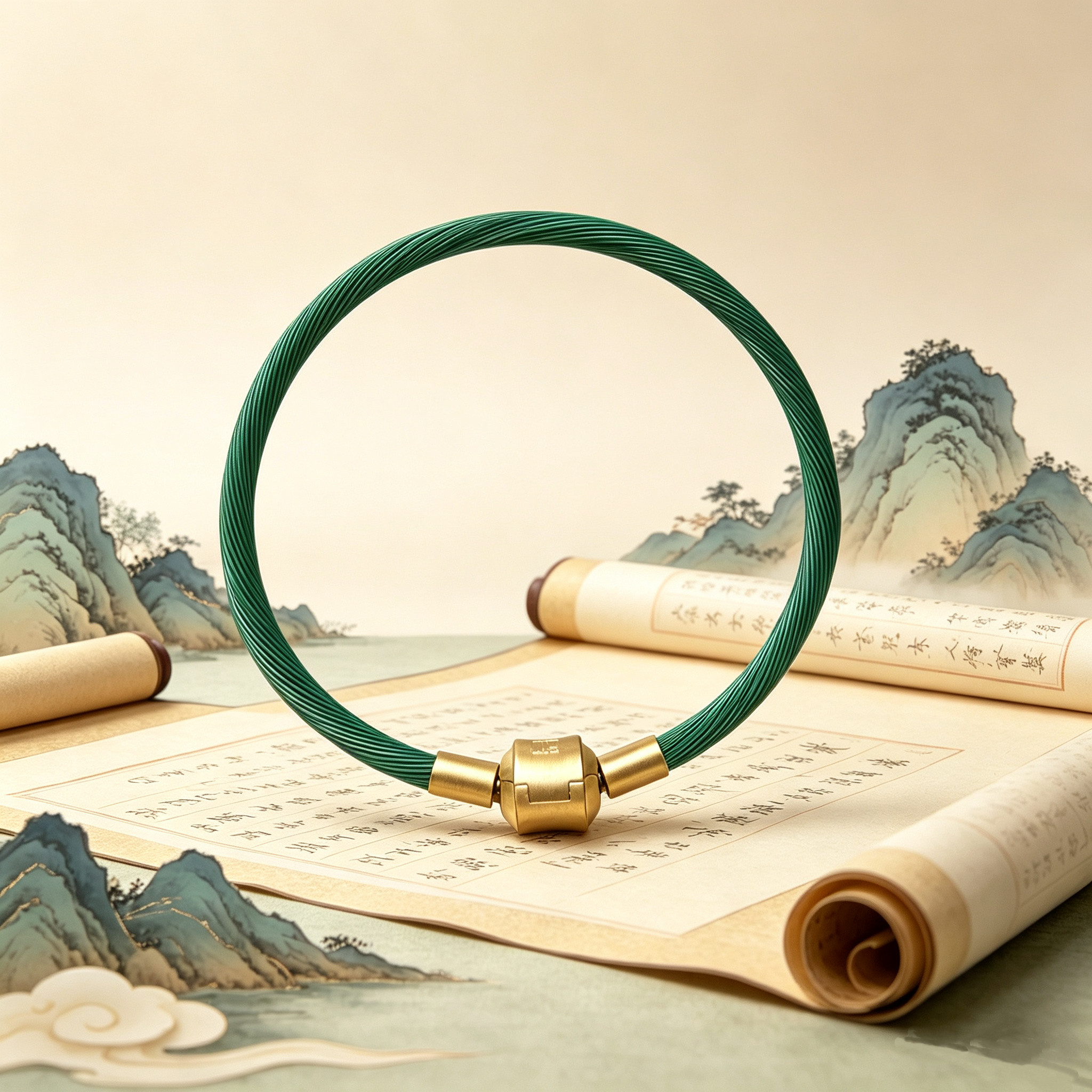 适用周家转运珠编织黄金色尼龙绳charme配绳diy转运珠手链防水3mm