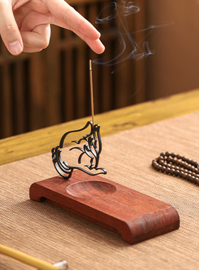 创意佛手线香插摆件禅意手型香托香座点香器家居客厅桌面一件代发