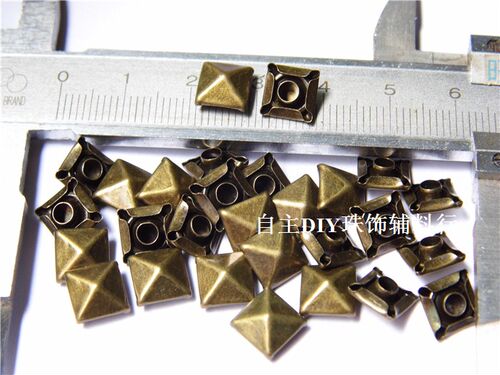 8 10 12mmdiy铆钉正方形尖面钉四方撞钉服饰箱包配件朋克风 古铜 - 图0