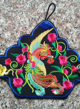 复古民族风刺绣中长款布艺手镯