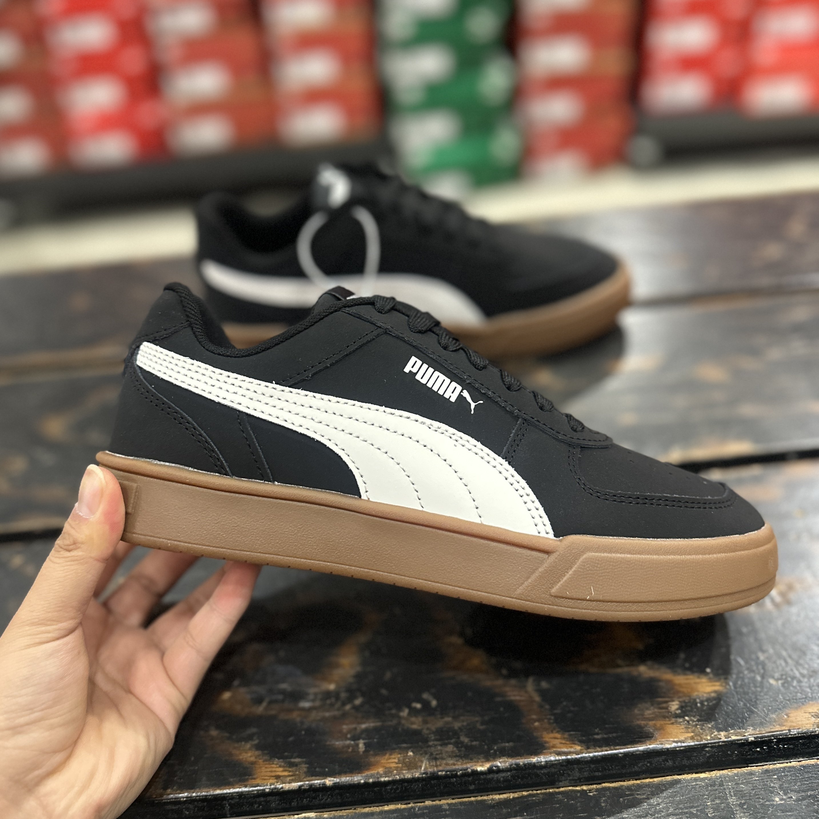 PUMA彪马 CAVEN NUBUCK男女款复古黑棕磨砂皮运动休闲板鞋406753,淘宝优惠券,粉丝福利购,淘宝优惠卷