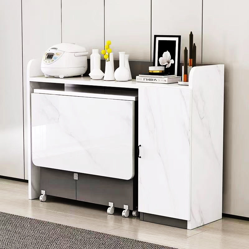 折叠餐桌家用小户型餐桌边柜组合简约微波炉柜可移动简易吃饭桌子,淘宝优惠券,粉丝福利购,淘宝优惠卷