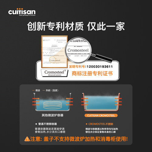 cuitisan酷艺师不锈钢饭盒食品级可微波炉加热上班族分格便当盒 - 图0