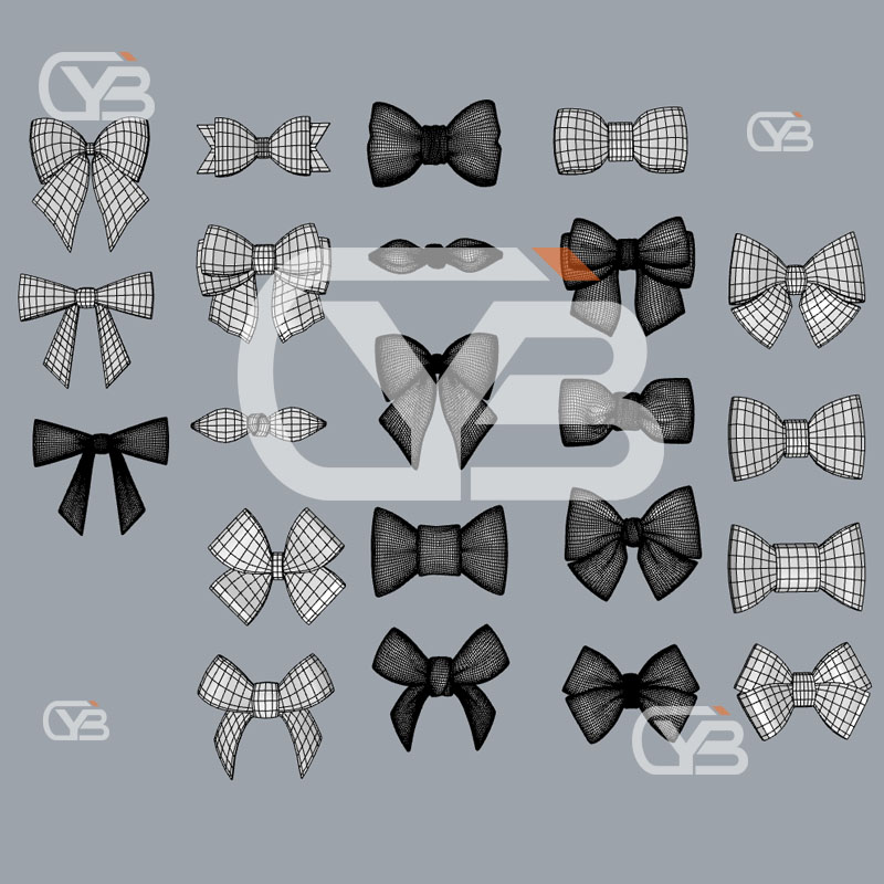 蝴蝶结 服装装饰 饰品 犀牛建模rhino/C4D/3Dmax/maya/obj模型 - 图0