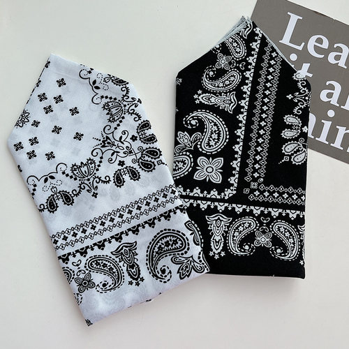 日系头巾夏秋季百搭碎花方巾棉质小领巾复古女薄款小清新装饰丝巾 - 图1