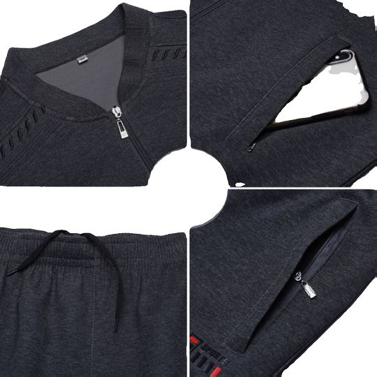 Middle-aged and elderly sportswear suit for men and dad, spring and autumn casual sportswear two-piece set, large size, middle-aged sportswear for men