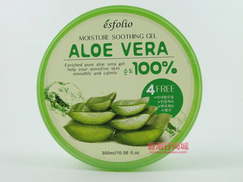 包邮esfolio韩国ALOE VERA 100%芦荟胶抗痘淡印睡眠补水免洗面膜 - 图0