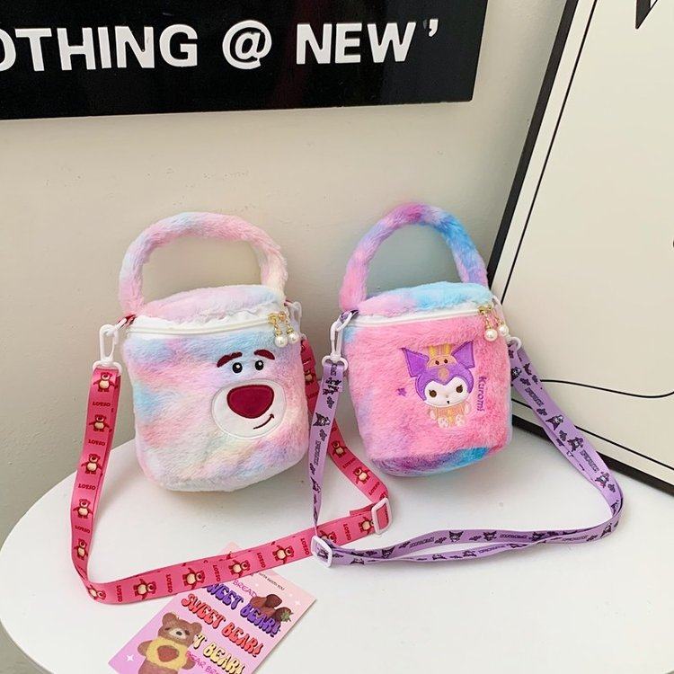 2025新款包包女包毛绒水桶包库洛米毛毛包女可爱儿童小卡通斜挎包,淘宝优惠券,粉丝福利购,淘宝优惠卷