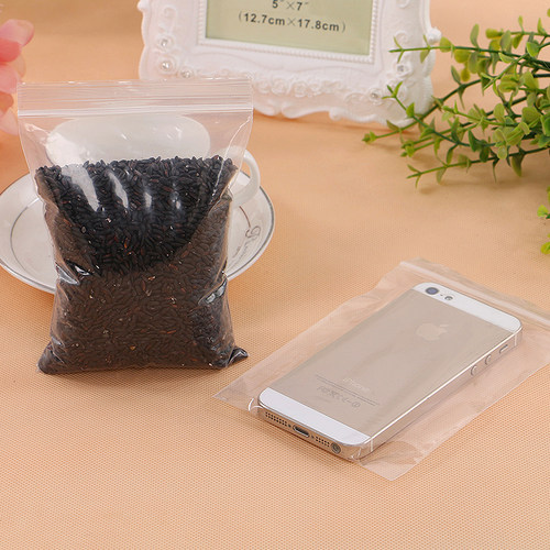 17*25食品自封袋10丝中号包装塑料透明袋子塑封口PE密封批发100只 - 图1