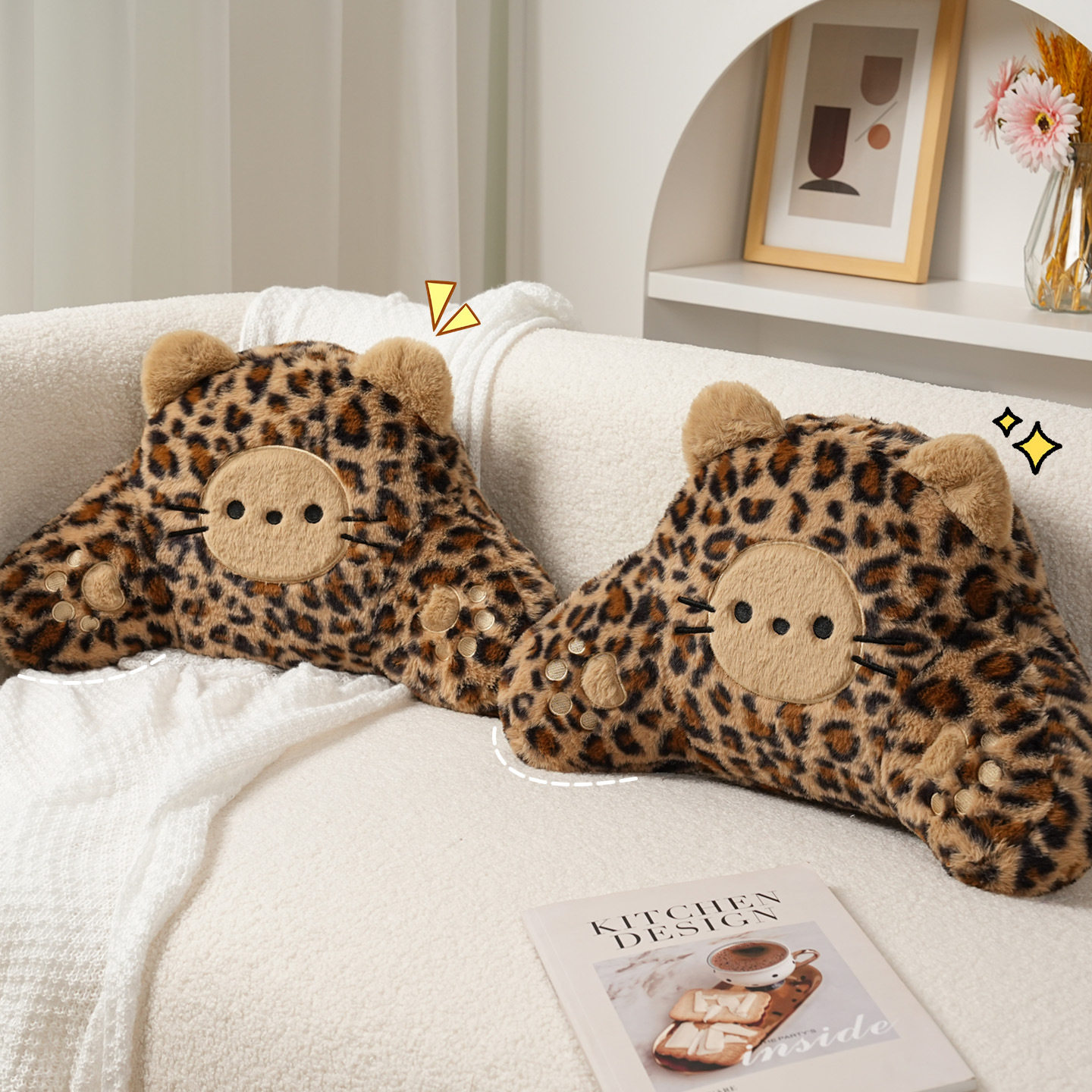跨境豹纹沙发抱枕毛绒冬季保暖卧室靠枕茶几飘窗靠垫房间装饰腰枕,淘宝优惠券,粉丝福利购,淘宝优惠卷