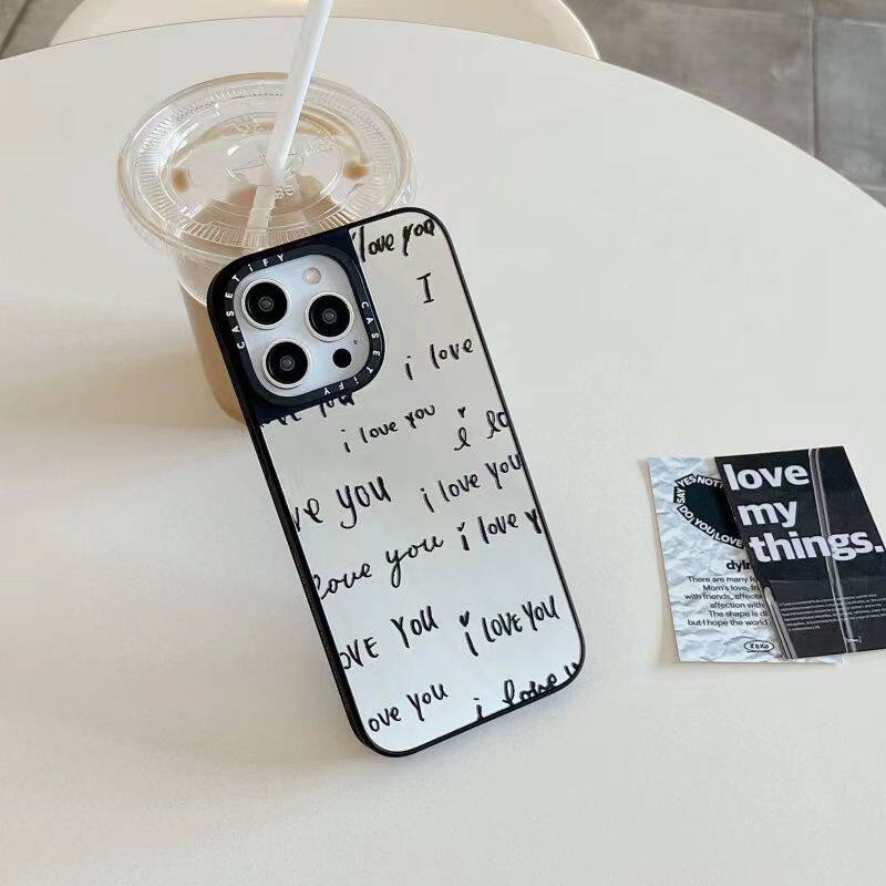 CASETiFY爱你一百遍情人节16适用于iPhone14/13/15ProMax镜面手机壳艺术15plus高级感简约个性diy防摔保护套x
