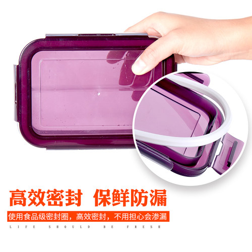 保鲜盒分隔玻璃饭盒耐热便当盒微波炉专用碗带盖上班族带饭密封盒 - 图3