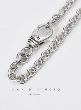 纯银花纹项链男女同款潮流