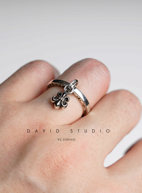 david罗心戒指925纯银童军情侣