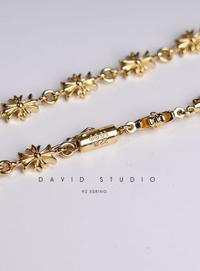 david全手工22k真金高逼格手链