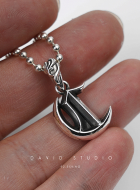 davidstudio925纯银c吊坠项链
