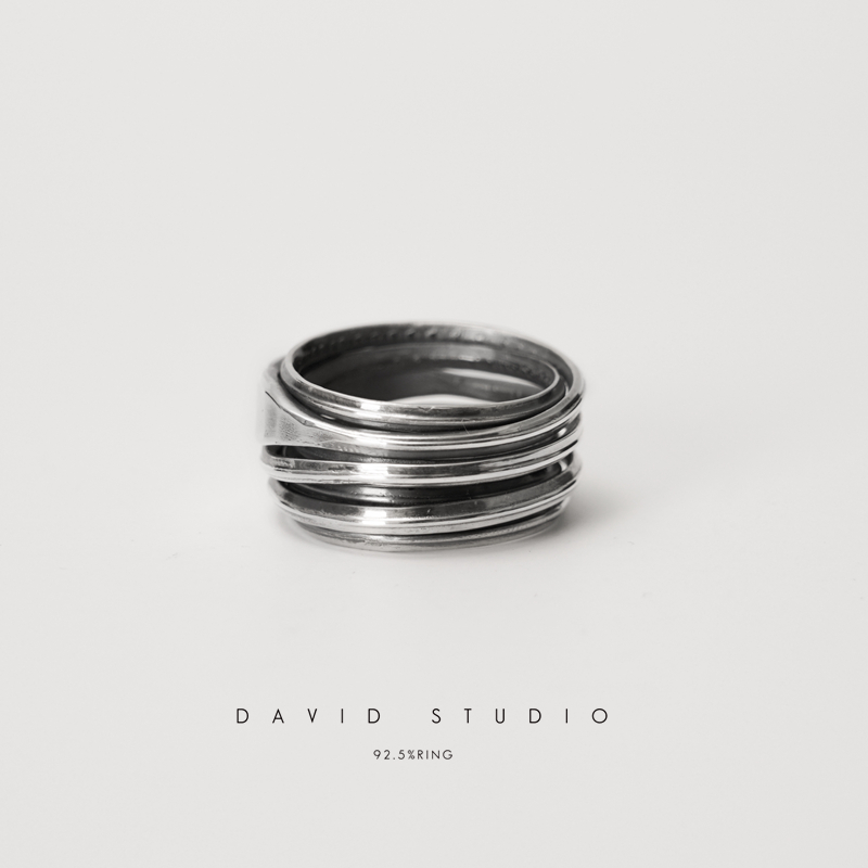 David studio原创手工925纯银男女款食指戒指werkstatt munchen - 图0