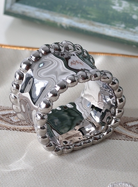 餐巾扣环欧式电镀陶瓷餐巾扣