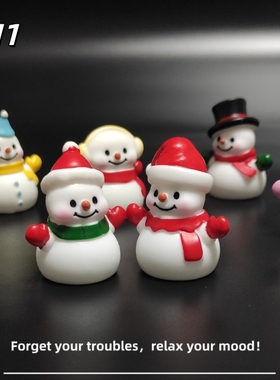 E加1 圣诞节装饰品可爱卡通圣诞雪人微景观创意园艺造景装小摆件