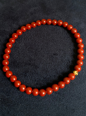 福利款18k金猫眼帝王朱砂手串手链本命年高含量朱砂