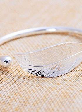 New Fashion Simple Fashion Leaf Brlet Leaf Opening Silver Br