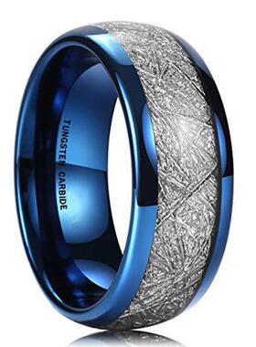 2024 Fashion Men's Smooth Black Stainless Steel Rings W