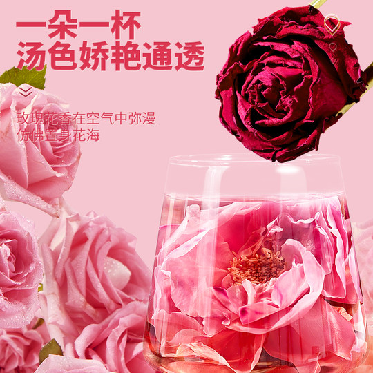 农科院云南墨红玫瑰大罐玫瑰花干精选大朵冻干新花玫瑰花冠茶泡水
