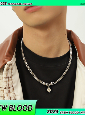 美式黑桃古巴链钛钢男女