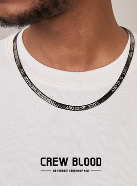 黑色蛇骨刀片项链钛钢健身专属