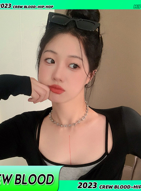 小众锁骨链打结荆棘钛钢男女