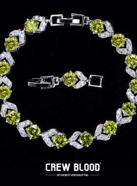嘻哈锆石拼接镶嵌手链男