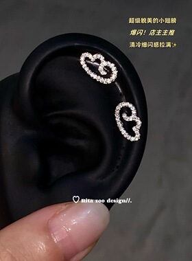 「天使之翼」满钻镂空翅膀耳钉女2025新款百搭小众设计精致耳饰