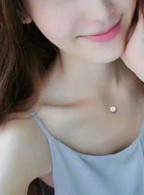 透明鱼线隐形锆石闪钻吊坠女隐形项链镶钻高档韩版锁骨链爆款仿真