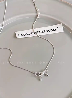 韩版蝴蝶结项链女2025新款爆款极简锁骨链高级感百搭颈链裙