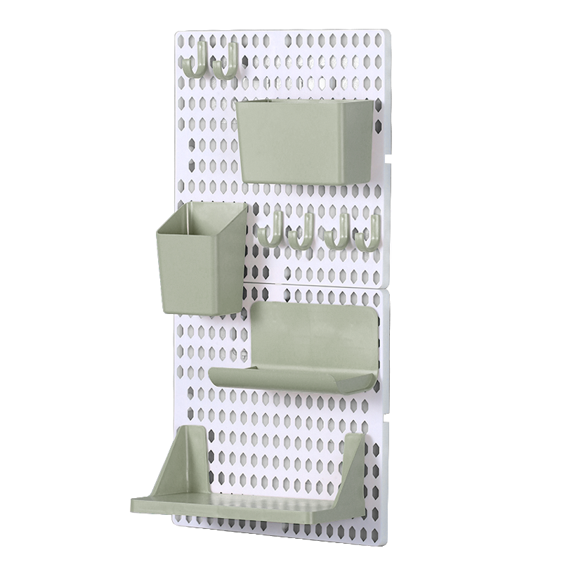 洞洞板置物架宿舍免打孔挂墙大学生书桌整理桌面墙上收纳展示配件 - 图3