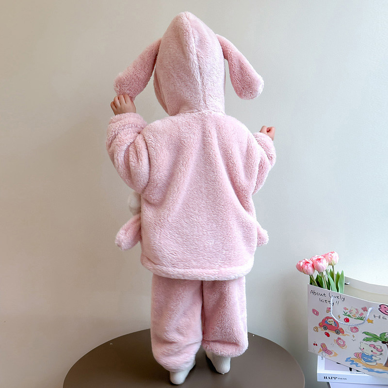 儿童睡衣冬季加厚珊瑚绒长袖套装女童卡通套头家居服保暖两件套,淘宝优惠券,粉丝福利购,淘宝优惠卷